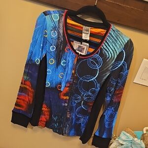Colorful Long Sleeve Top with Abstract Design
